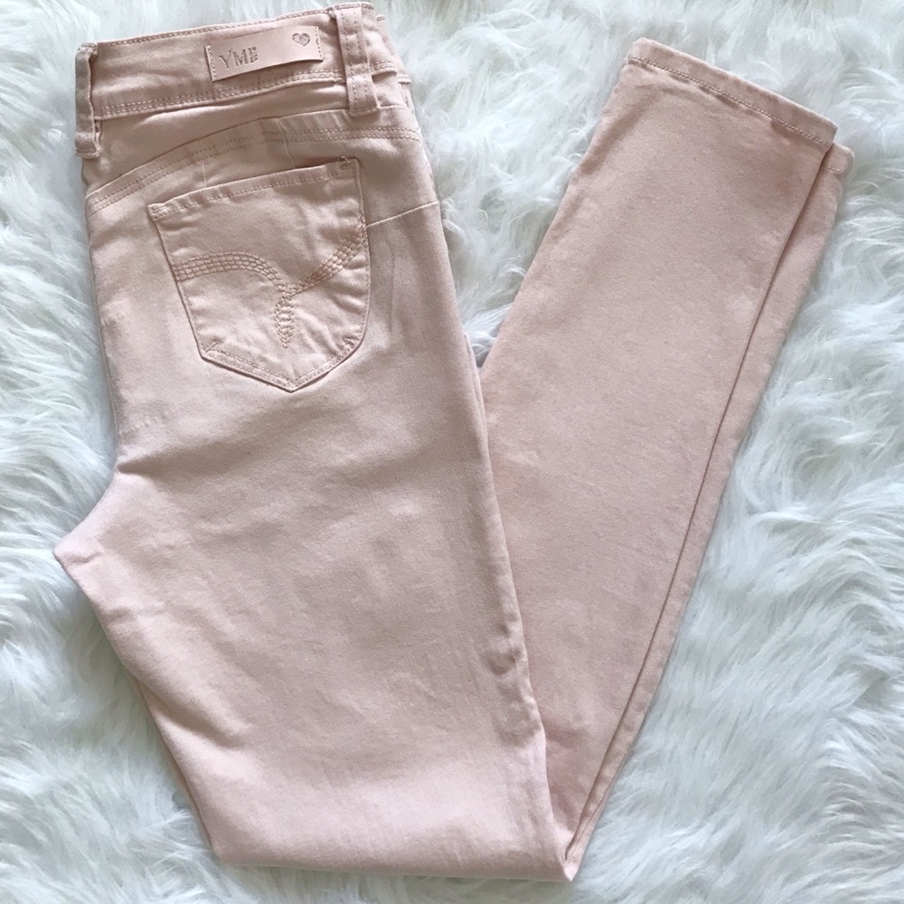 YMI skinny pink distressed jeans size 9. - Picture 3 of 5